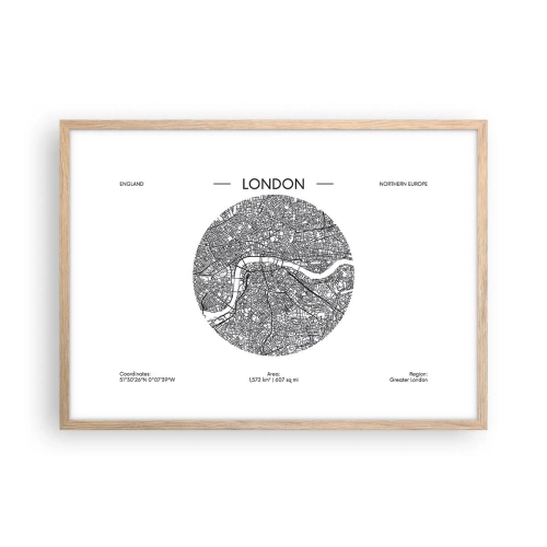 Plakat w ramie jasny dąb - Anatomia Londynu - 70x50 cm