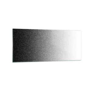 Obraz na szkle - Minimalistyczny gradient czerni i bieli w punkcie - 120x50cm - W stronę światła - Nowoczesna dekoracja ścienna do salonu i sypialni ARTTOR