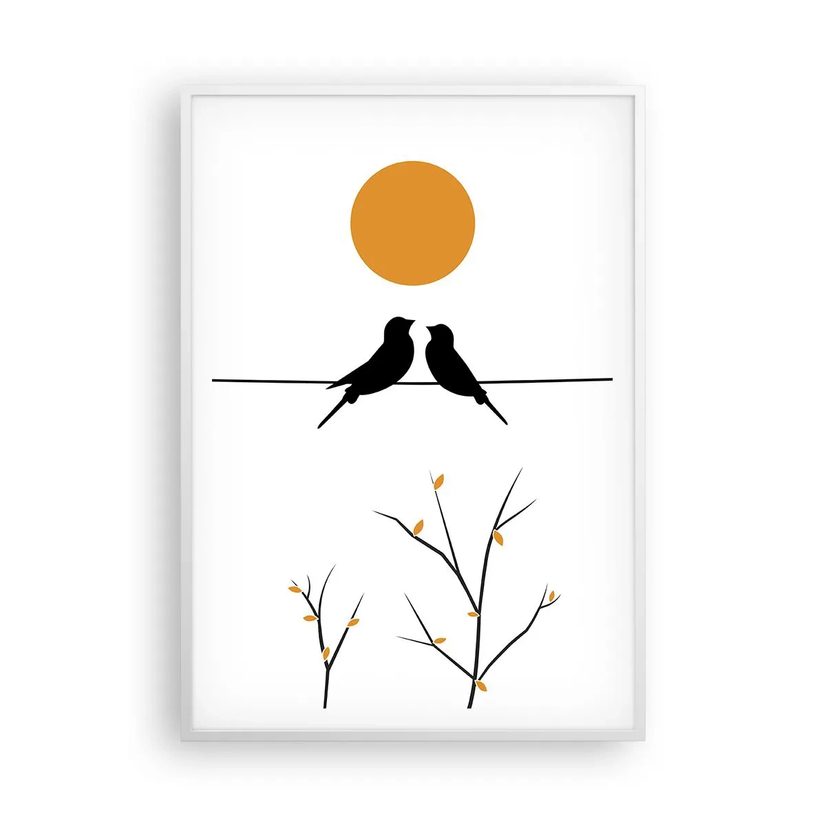 Plakat w białej ramie - Słowiczy wieczór - 70x100 cm