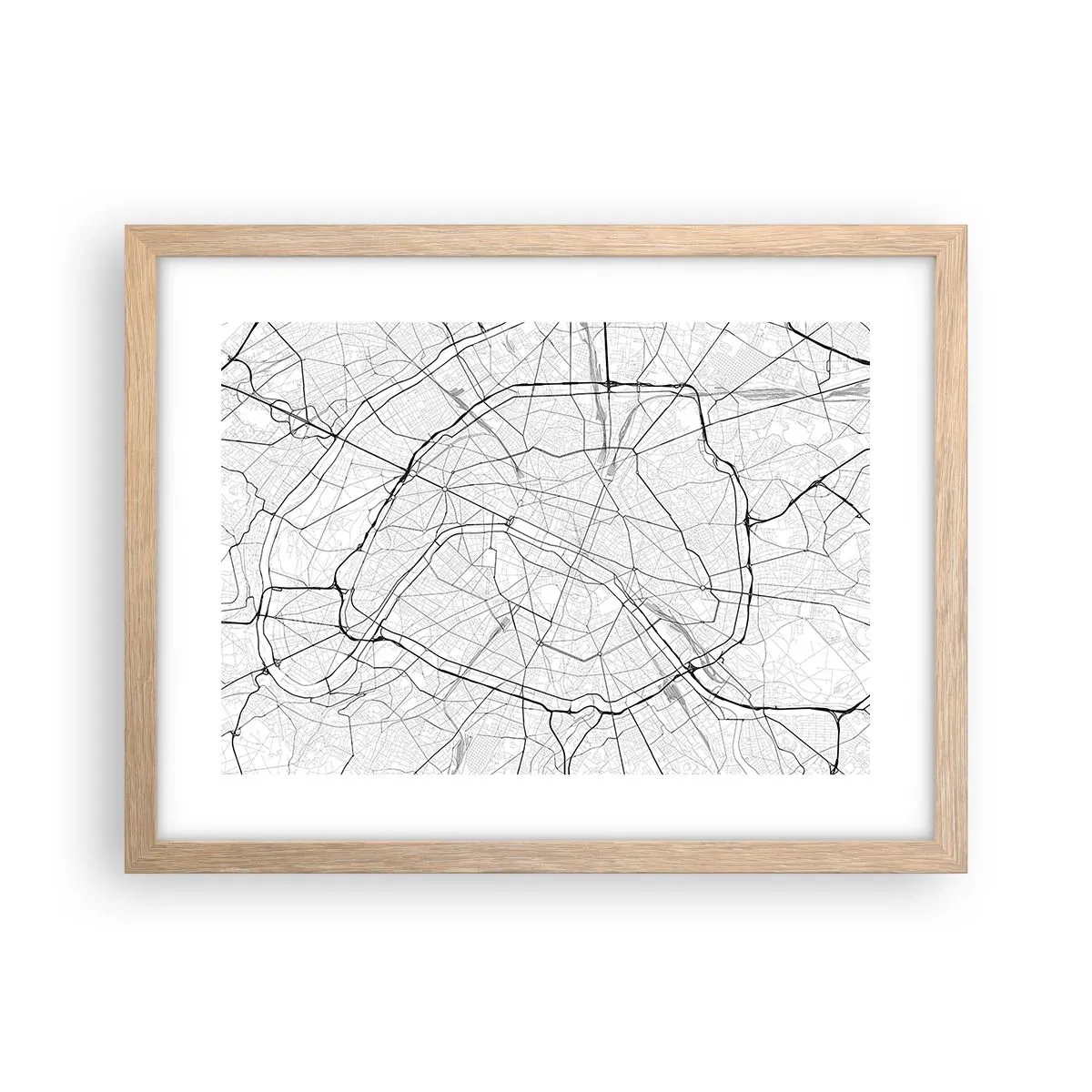 Plakat w ramie jasny dąb - Kwiat Paryża - 40x30 cm