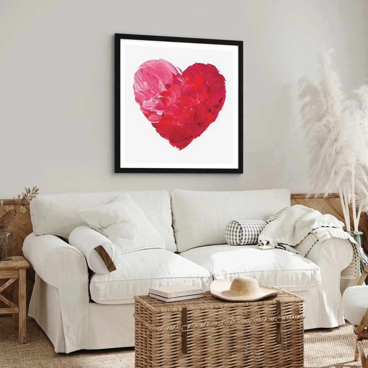 Plakat w czarnej ramie - All you need is love - 30x30 cm