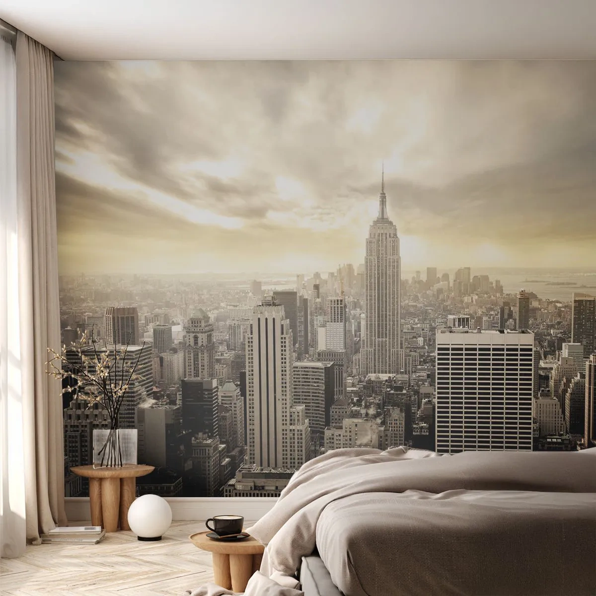 Fototapeta Premium Canvas - Nowy Jork utkany z szarości - Miasto, Nowy Jork, Manhattan - 400x280 cm