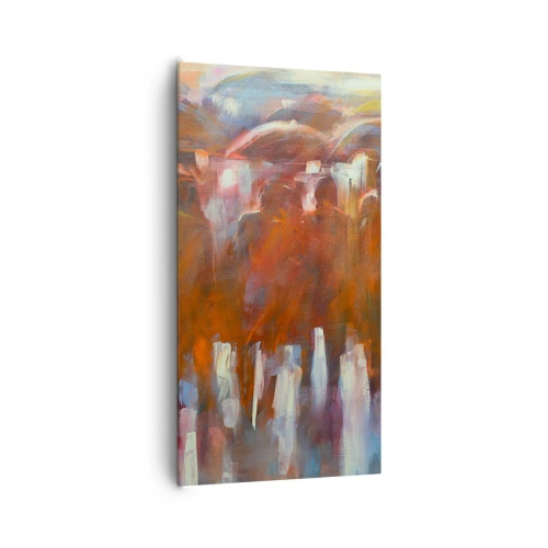 Obraz na płótnie - Równi w deszczu i mgle - 65x120 cm
