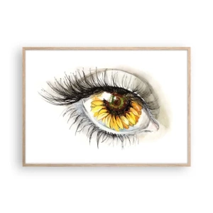 Plakat w ramie jasny dąb - Spojrzenie gorące jak lato - 100x70 cm