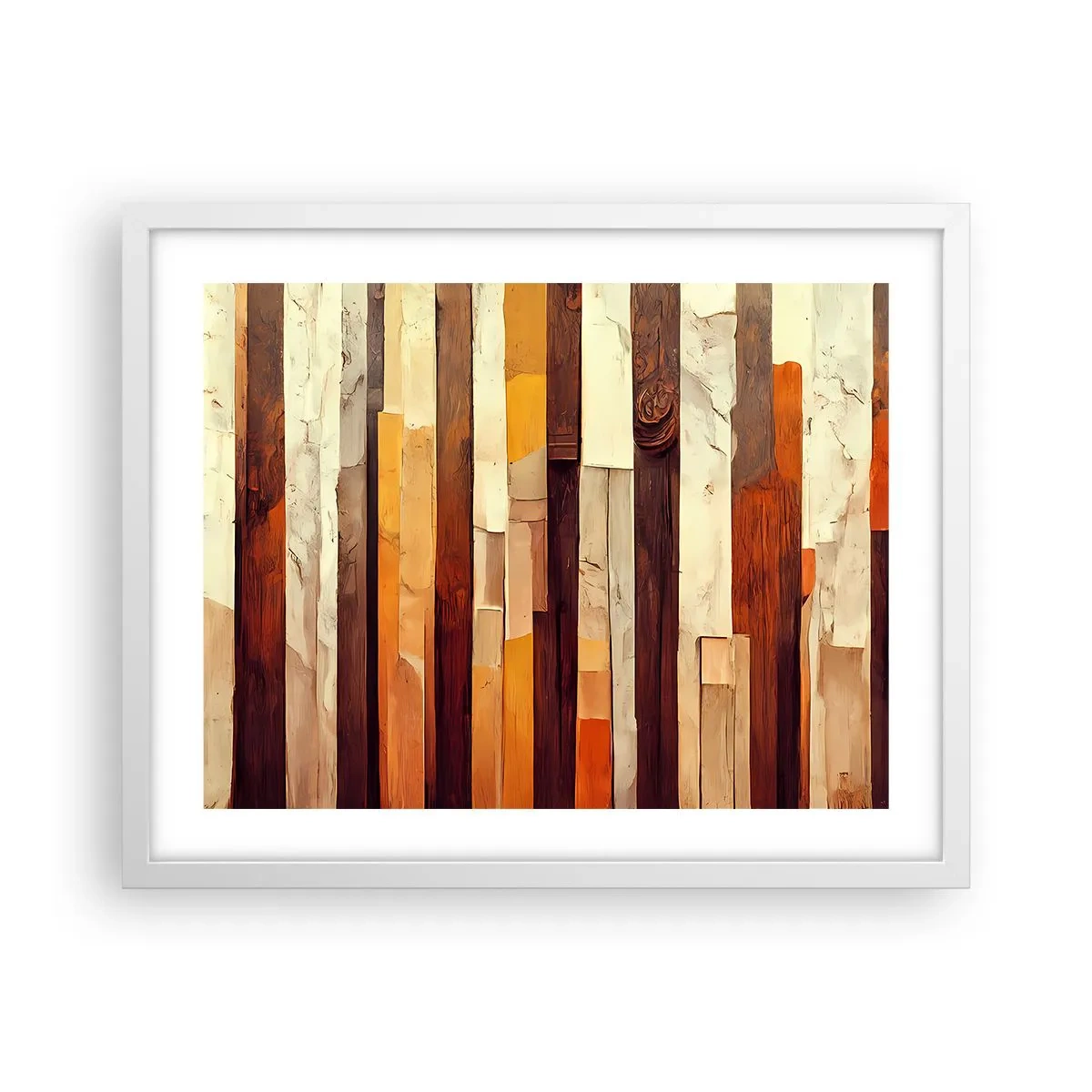 Plakat w białej ramie - Hymn leśnych drzew - 50x40 cm