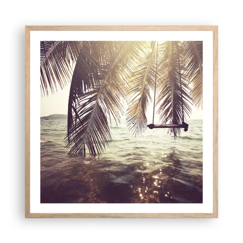 Plakat w ramie jasny dąb - Można bujać w obłokach do woli - 60x60 cm