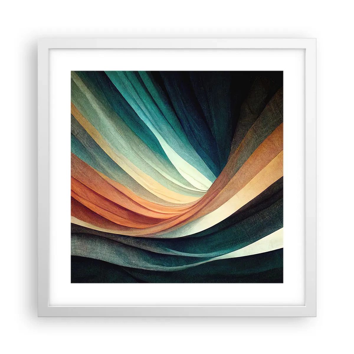 Plakat w białej ramie - Utkane z barw - 40x40 cm