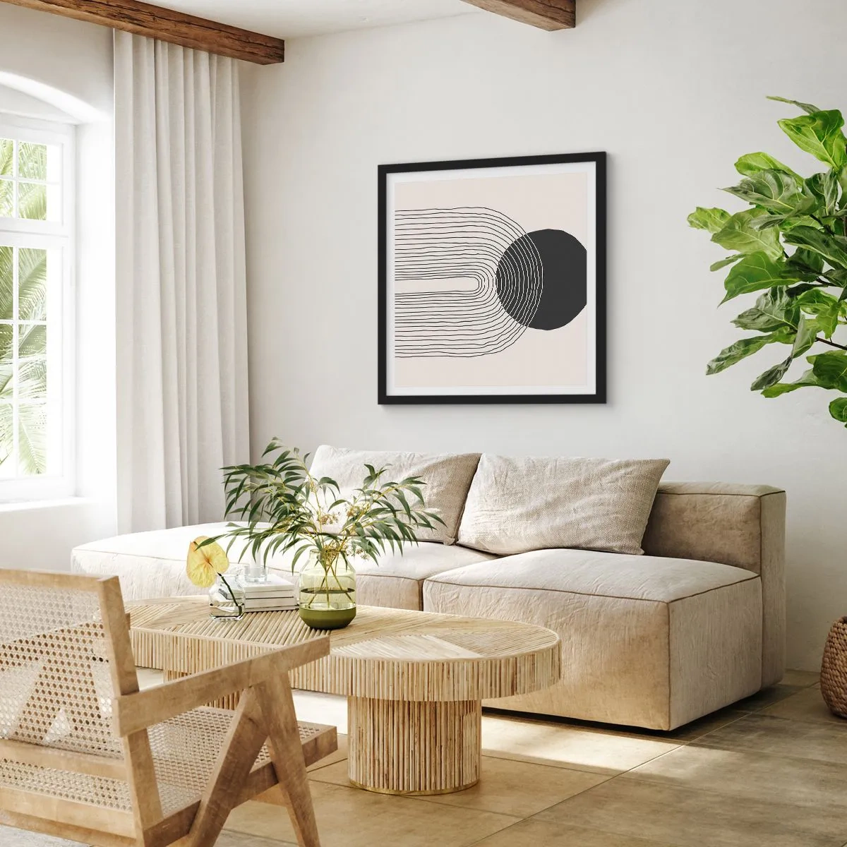 Plakat w czarnej ramie - Drżenie i pewność - 50x50 cm