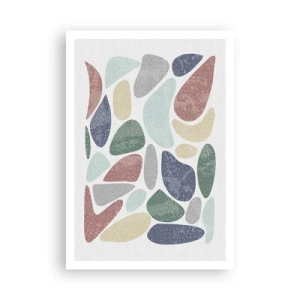 Plakat - Mozaika pudrowanych barw - 70x100 cm