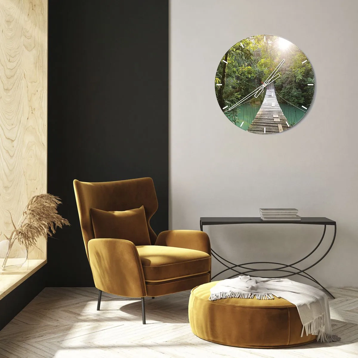 Zegar ścienny - Nad lazurową wodą do lazurowego lasu - 30x30 cm