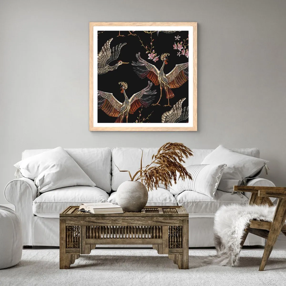 Plakat w ramie jasny dąb - Baśniowy ptak - 50x50 cm