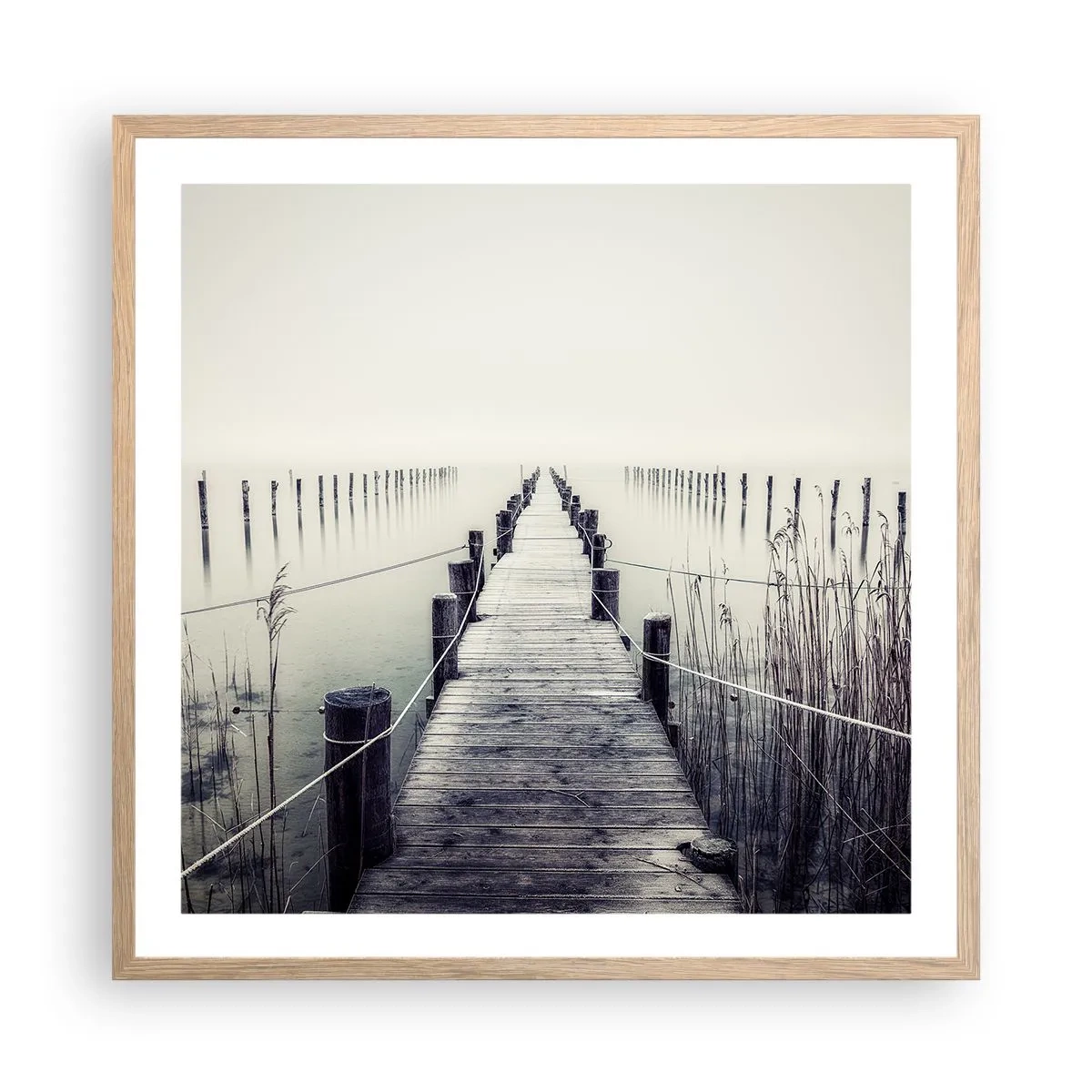 Plakat w ramie jasny dąb - Zanurz się w spokoju - 60x60 cm