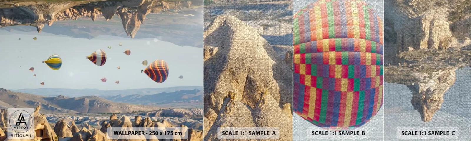 Fototapeta Próbka Premium Canvas - Tu wszystko jest możliwe - Abstrakcja, Balony, Krajobraz - 100x30 cm