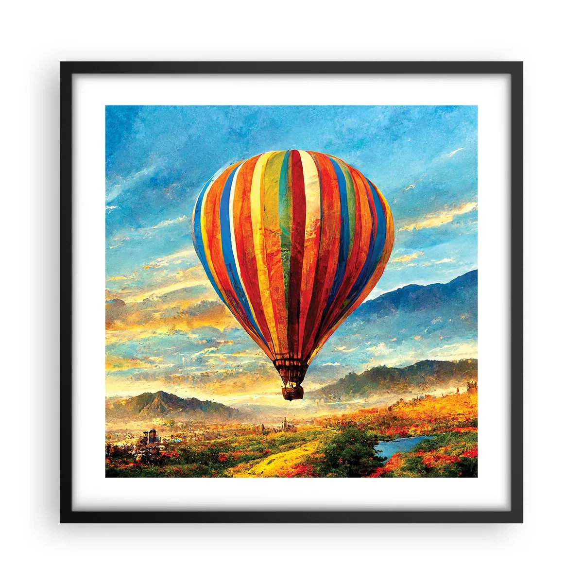 Plakat w czarnej ramie - W ciszy widać więcej - 50x50 cm