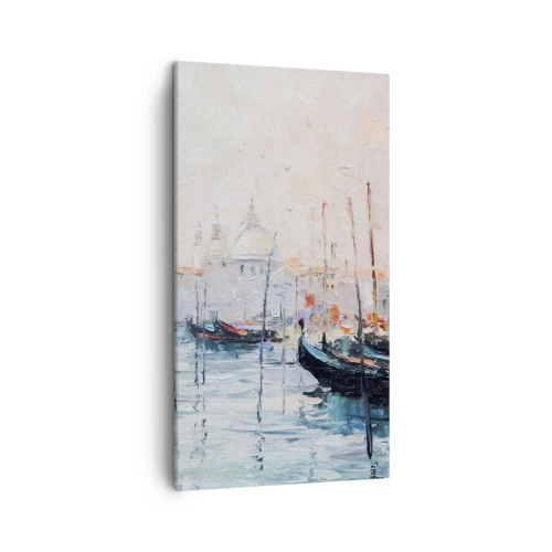 Obraz na płótnie - Za wodą, za mgłą - 45x80 cm