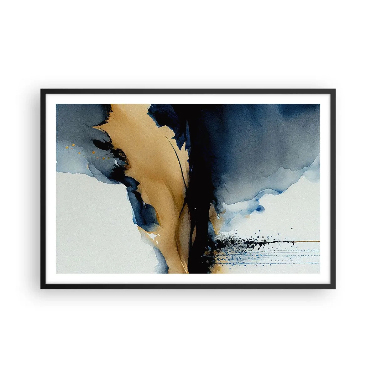 Plakat w czarnej ramie - Za zasłoną - 91x61 cm