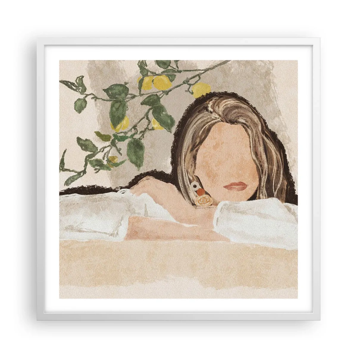 Plakat w białej ramie - Piękność południa - 60x60 cm