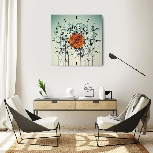 Zegar ścienny - Japońskie słońce - 40x40 cm