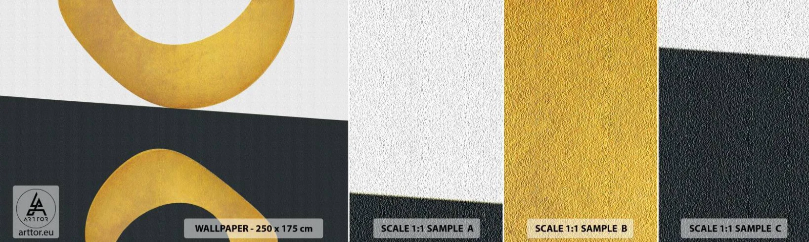 Fototapeta Próbka Samoprzylepna Deluxe Sticker - Po pierwsze: złoto - Abstrakcja, Kształty, Koła - 100x30 cm