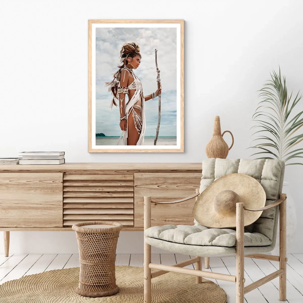 Plakat w ramie jasny dąb - Królowa tropików - 70x100 cm