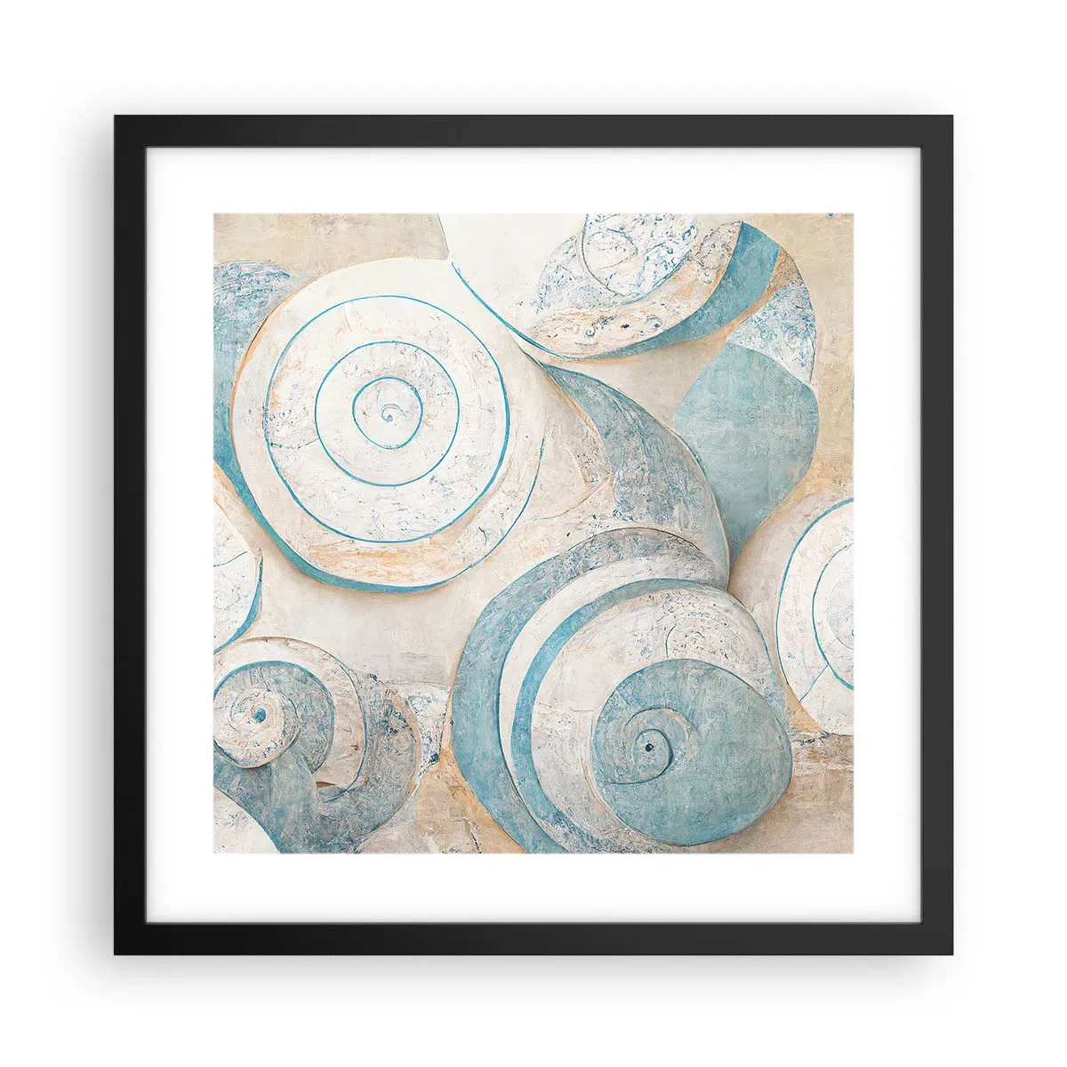 Plakat w czarnej ramie - Co kryje muszla? - 40x40 cm