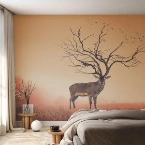 Fototapeta Premium Canvas - Prajeleń - odwieczny duch lasu - Abstrakcja, Jeleń, Natura - 250x175 cm