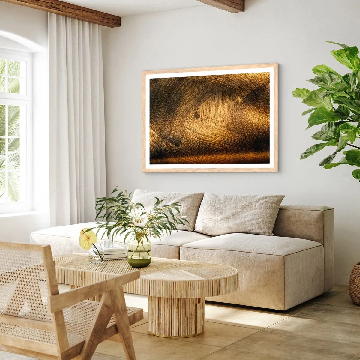 Plakat w ramie jasny dąb - W złotym labiryncie - 100x70 cm