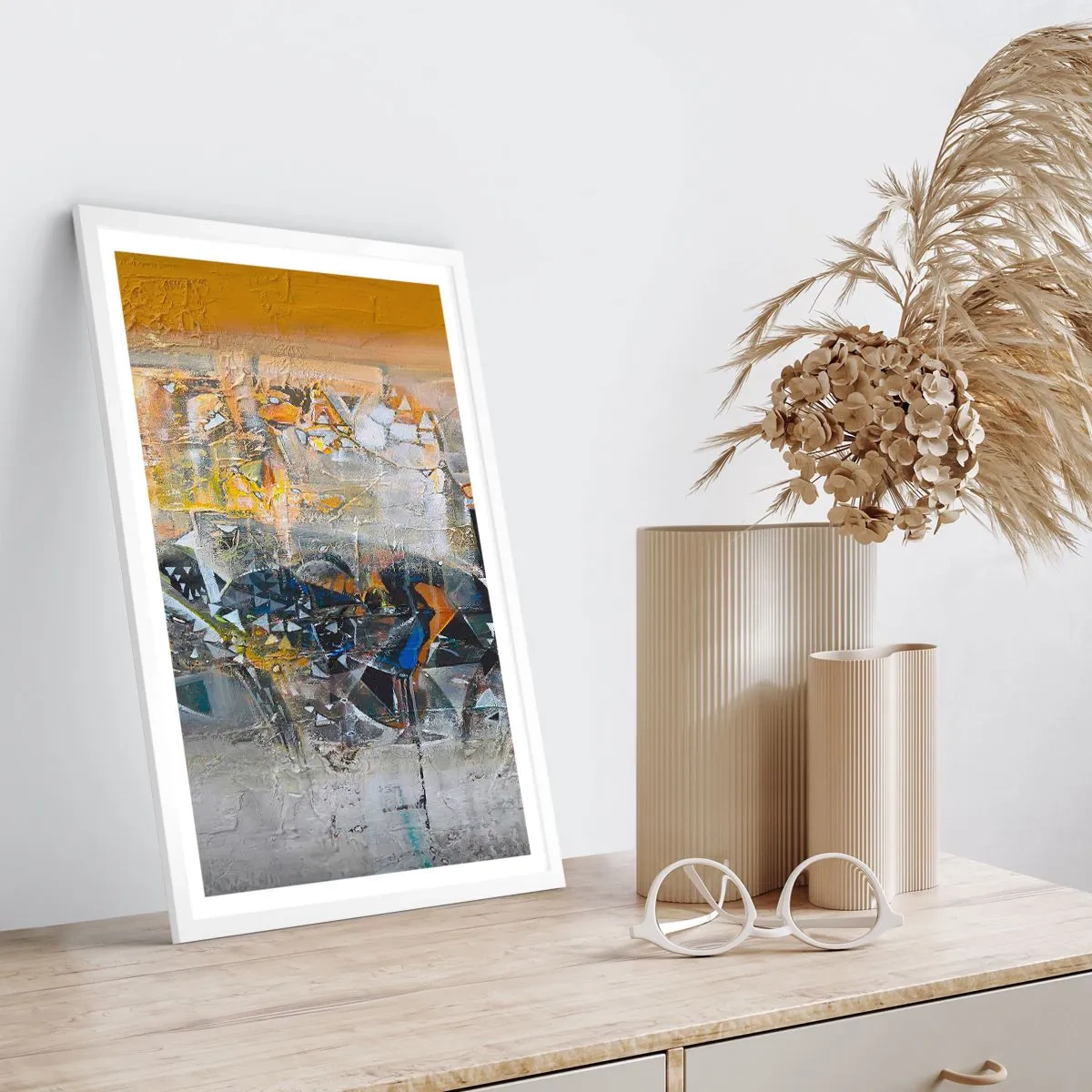 Plakat w białej ramie - Wszystko się poukłada - 70x100 cm