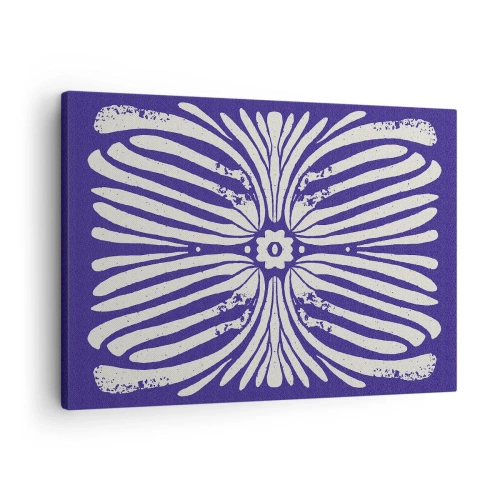 Obraz na płótnie - Etniczny wzór w odcieniach fioletu i bieli - 70x50cm - Etniczne inspiracje - Nowoczesna dekoracja ścienna do salonu i sypialni ARTTOR