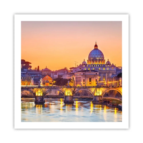 Plakat - Zmierzch nad Wiecznym Miastem - 60x60 cm