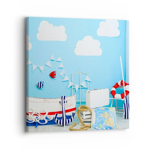 Obraz na płótnie - Dziecięca tęsknota do przygody - 30x30 cm