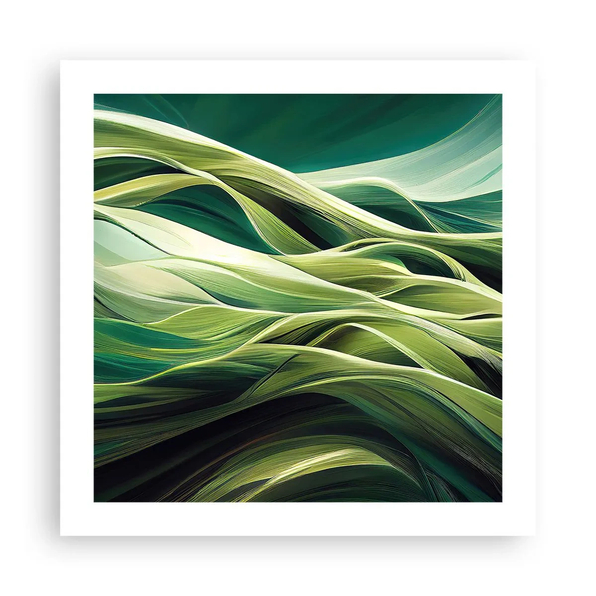 Plakat - Abstrakcyjna gra w zielone - 50x50 cm