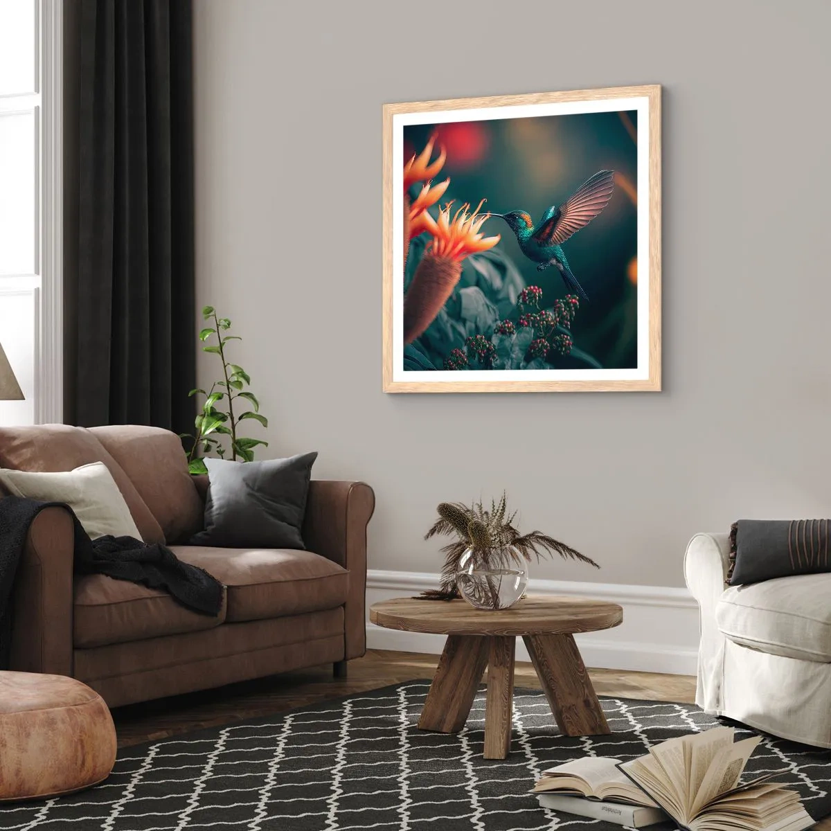Plakat w ramie jasny dąb - naprawdę barwne życie - 50x50 cm