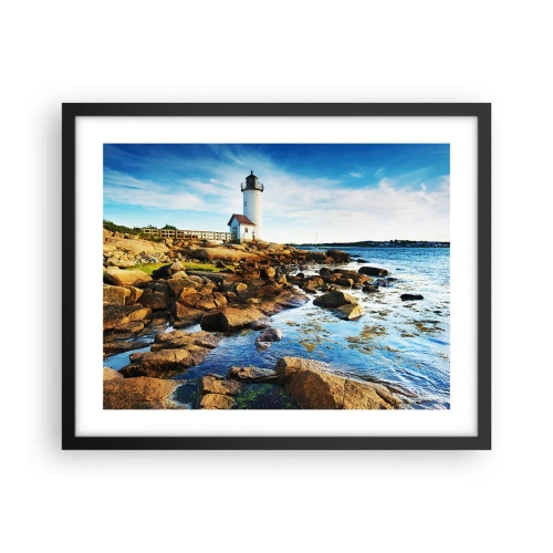 Plakat w czarnej ramie - Wracajcie szczęśliwie, czekam - 50x40 cm