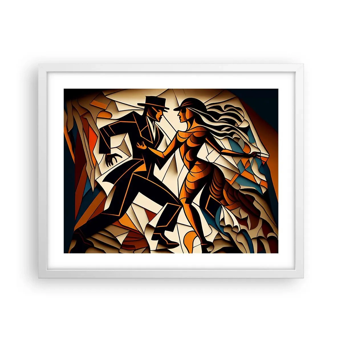 Plakat w białej ramie - Taniec pasji i namiętności - 50x40 cm