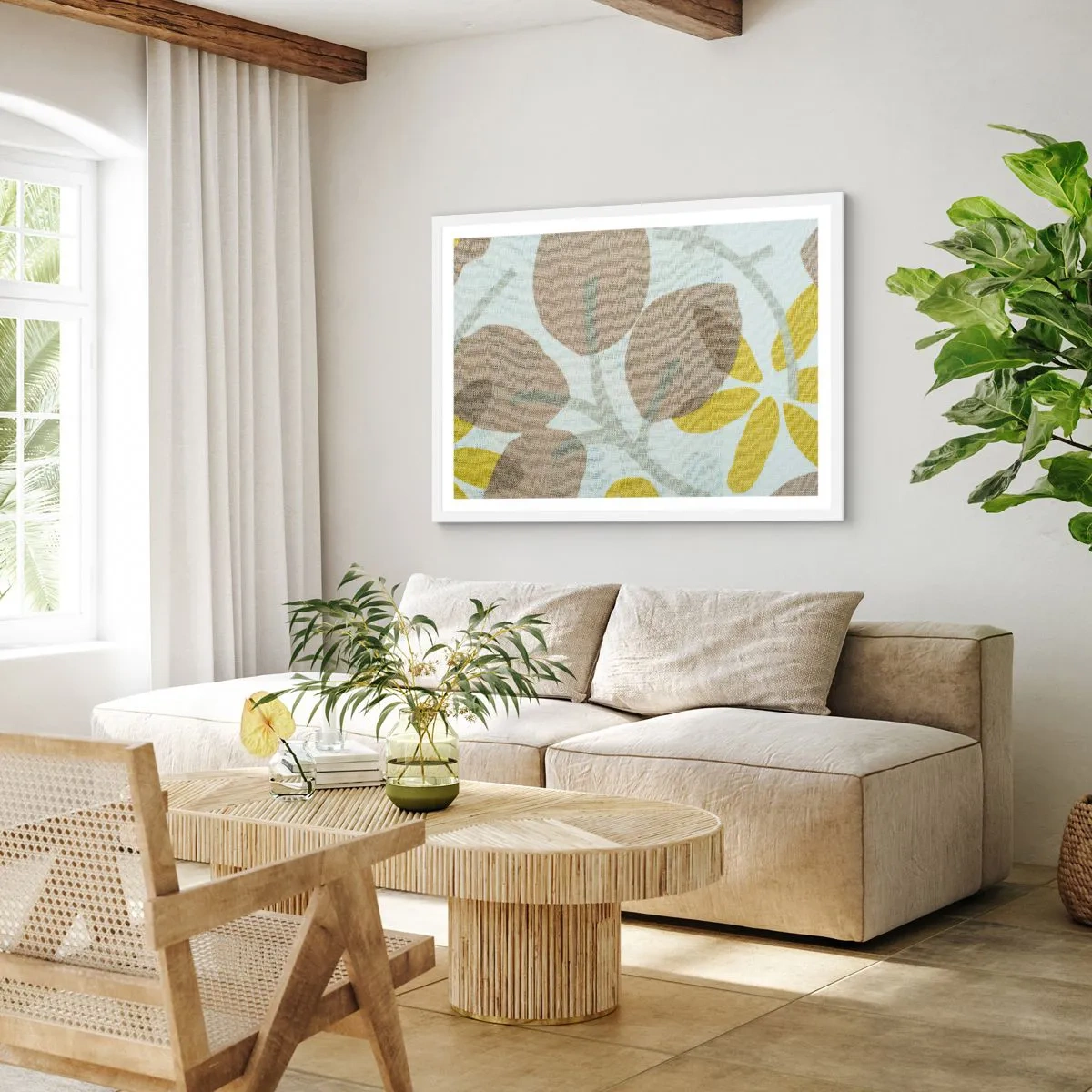 Plakat w białej ramie - Kompozycja w pełnym słońcu - 100x70 cm