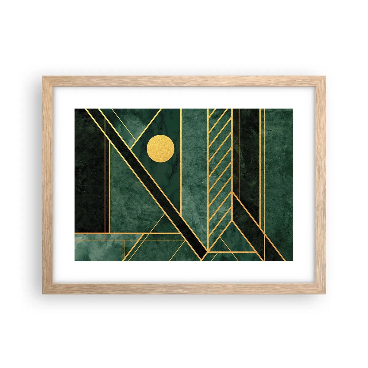 Plakat w ramie jasny dąb - Dynamika złota i lazuru - 40x30 cm