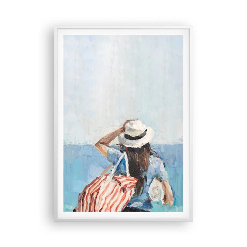 Plakat w białej ramie - Witaj na wakacjach - 70x100 cm