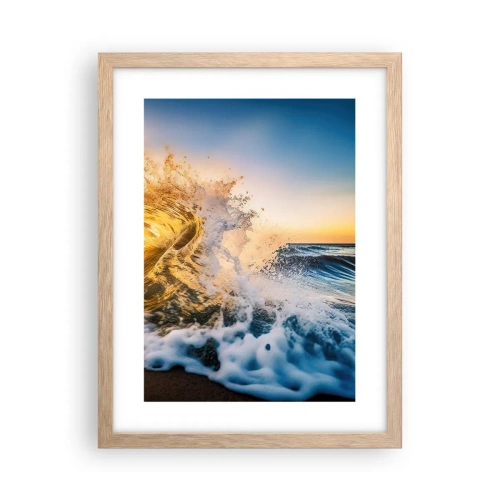 Plakat w ramie jasny dąb - Zabawa na piasku - 30x40 cm