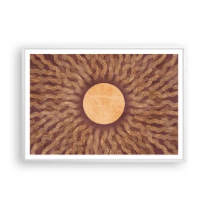 Plakat w białej ramie - Ikona słońca - 100x70 cm