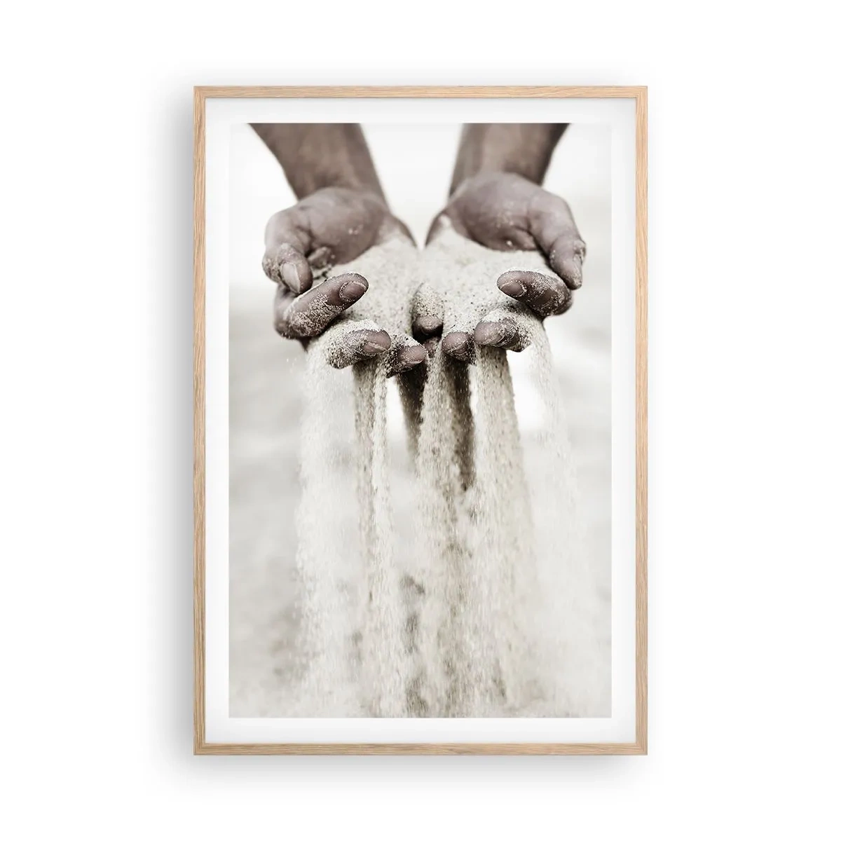 Plakat w ramie jasny dąb - Tymi rękoma… - 61x91 cm