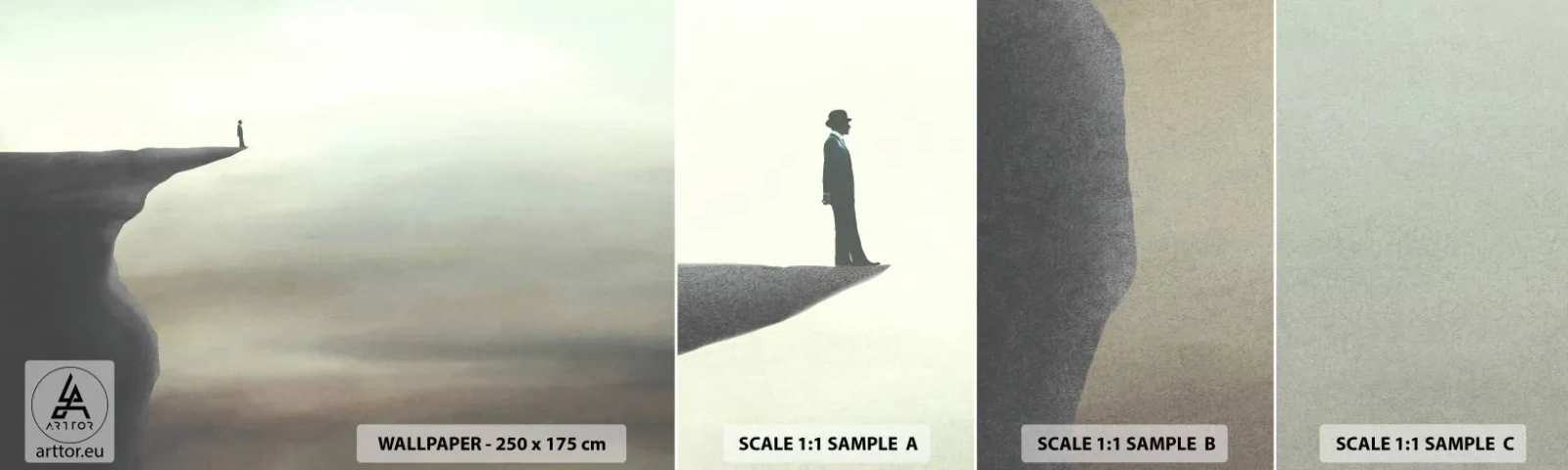 Fototapeta Próbka Samoprzylepna Deluxe Sticker - Do góry, oczywiście! - Klif, Natura, Turysta - 100x30 cm