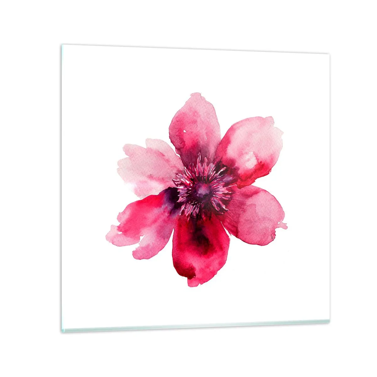 Obraz na szkle - Karminowy wonny pocałunek - 50x50 cm