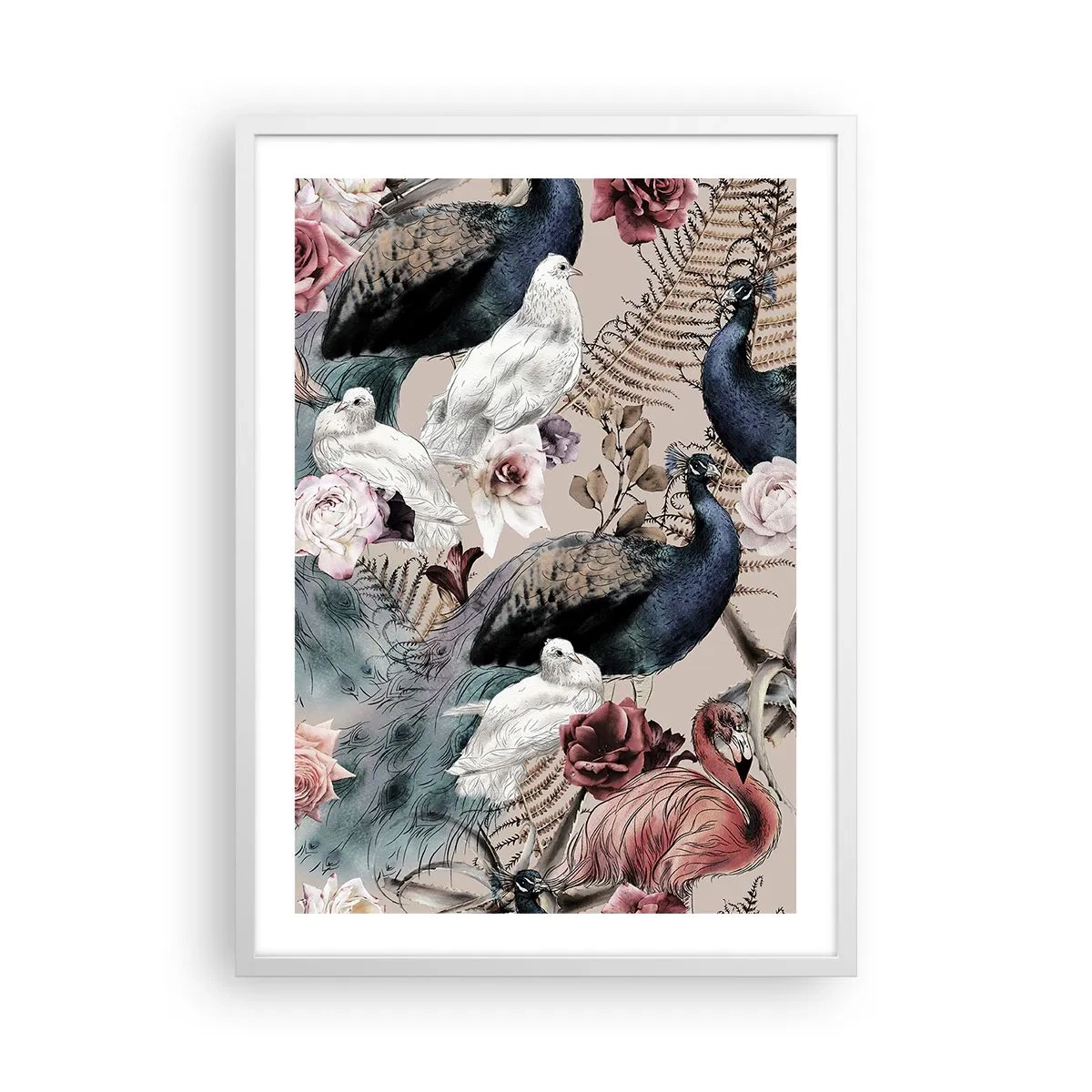 Plakat w białej ramie - W pałacowym ogrodzie - 50x70 cm