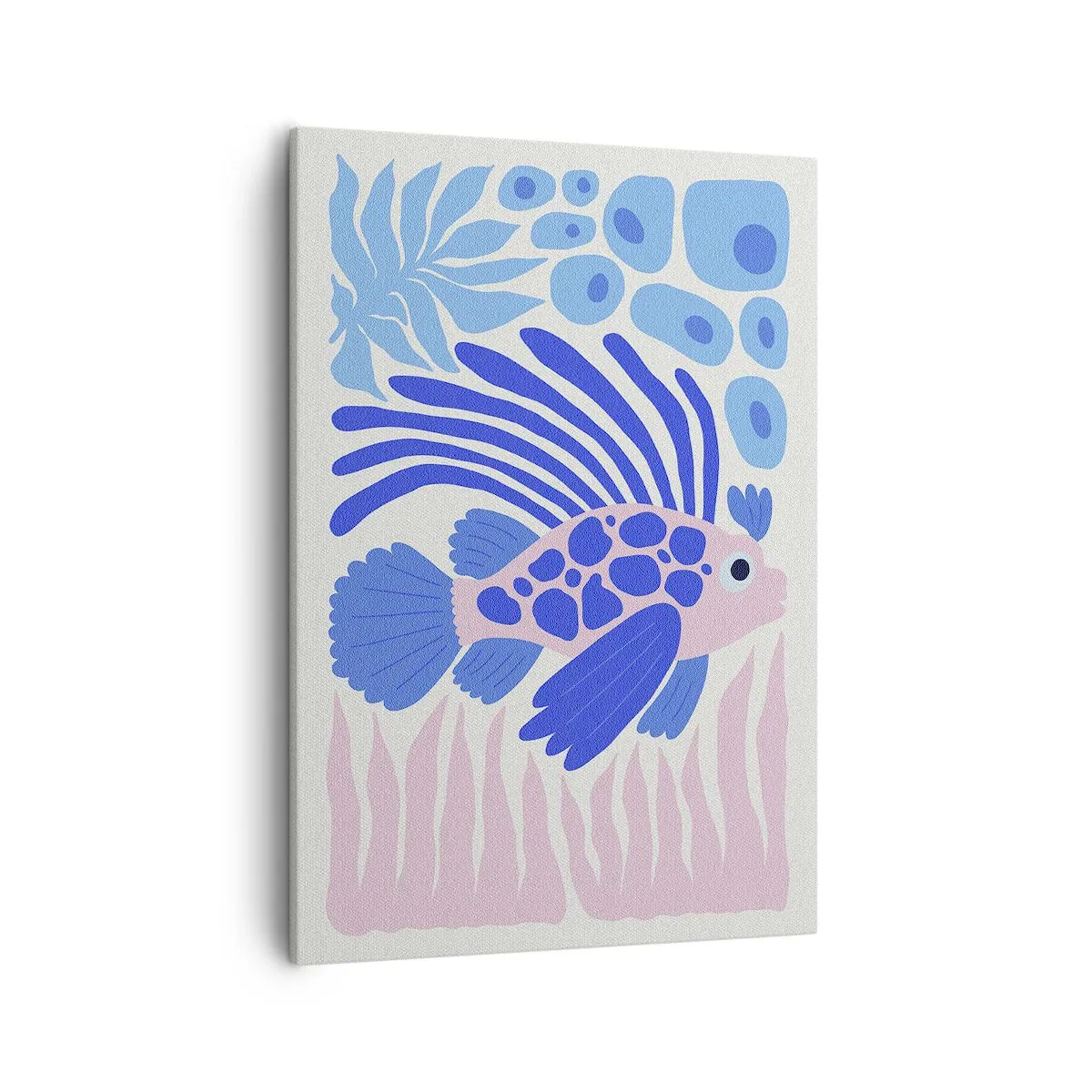 Obraz na płótnie - Dekoracyjna ilustracja kolorowej ryby w stylu abstrakcyjnym - 50x70cm - W swoim żywiole - Nowoczesna dekoracja ścienna do salonu, kuchni i sypialni ARTTOR