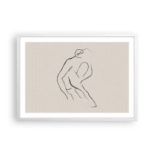 Plakat w białej ramie - Szkic intymny - 70x50 cm