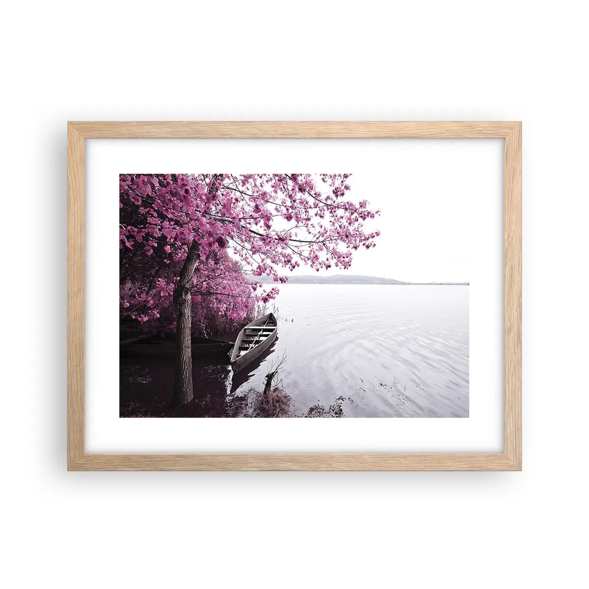 Plakat w ramie jasny dąb - W różowej ciszy - 40x30 cm