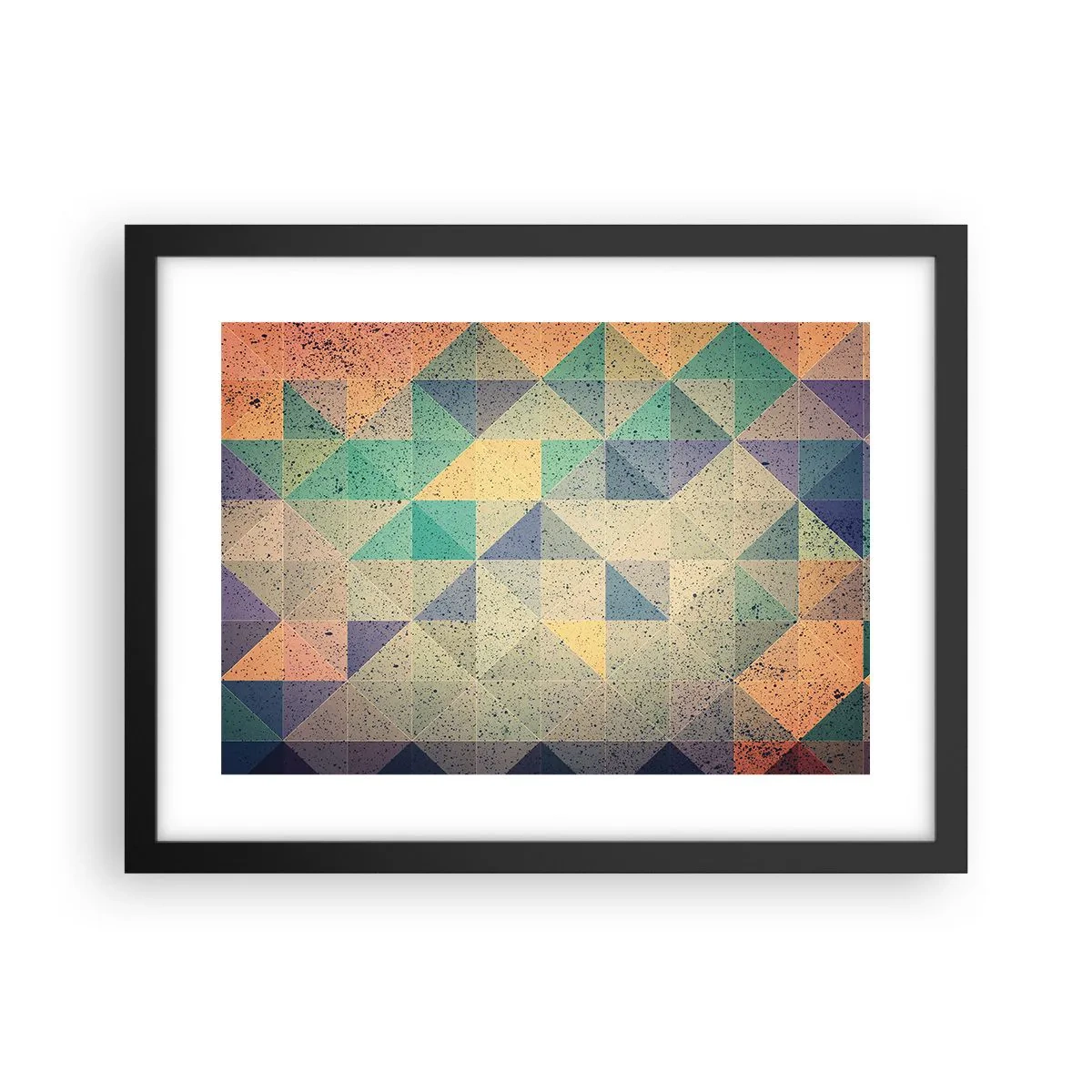 Plakat w czarnej ramie - Republika trójkątów - 40x30 cm