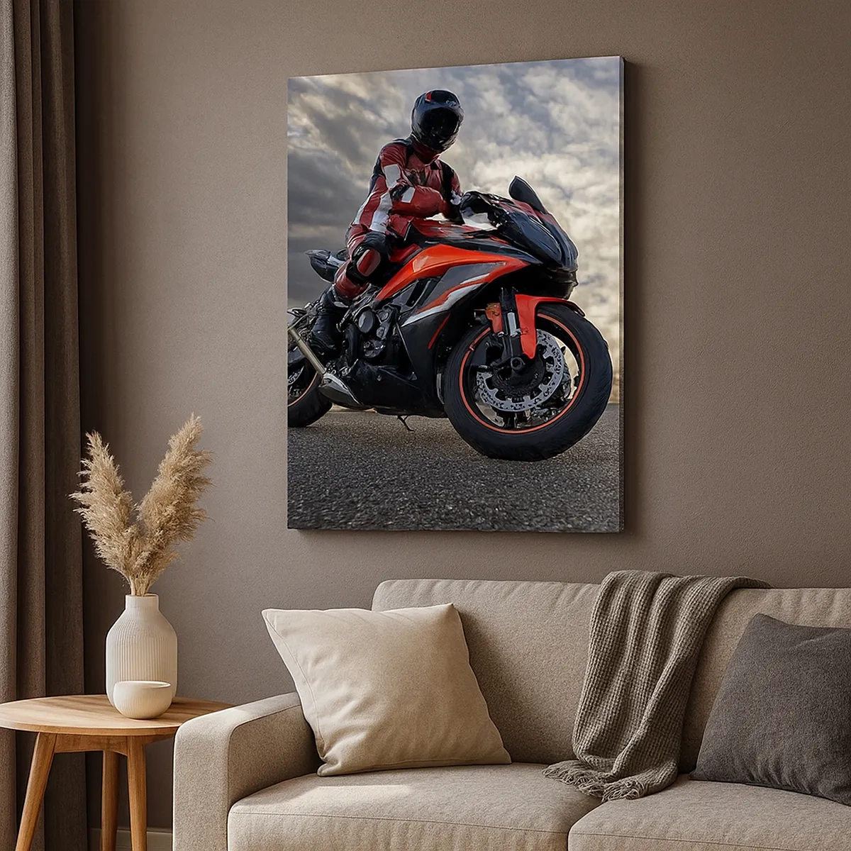 Obraz na płótnie - Świeczki, ręczniki i naturalne akcesoria w tle - 50x70cm - Czas dla ciała - Nowoczesna dekoracja ścienna do salonu, kuchni i sypialni ARTTOR