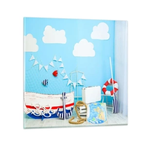 Obraz na szkle - Dziecięca tęsknota do przygody - 60x60 cm